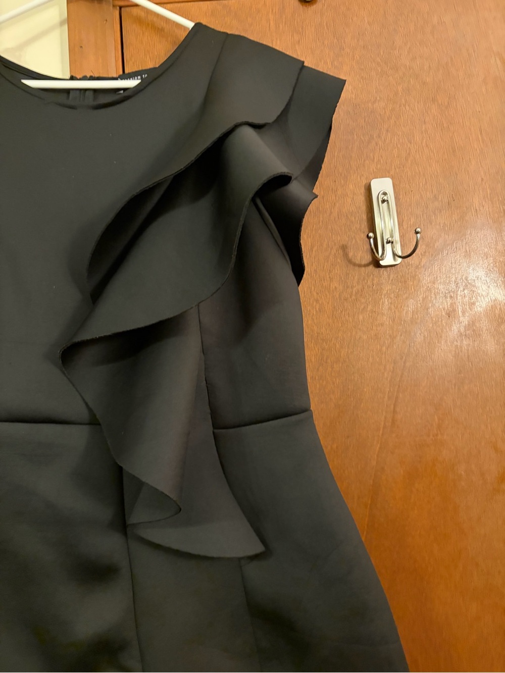 Fashion to Figure Black One-Shoulder Ruffle Mini Romper - Picture 2 of 5